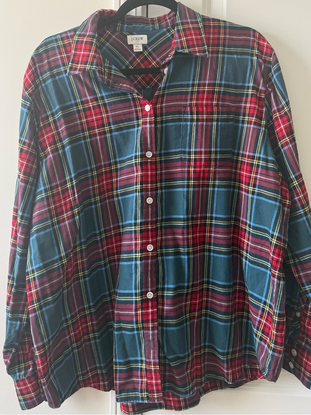 J. Crew women’s Green & Red Plaid Button-Down Shirt